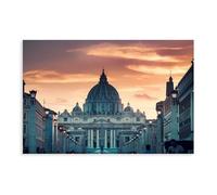 Vatican City Basilica Rome Canvas Poster Wall Art Decor Print Picture Paintings for Living Room Bedroom Decoration Unframe: 24x36inch(60x90cm)