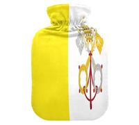 Vatican City Flag Hot Water Bottles with Soft Cover, 2L Warm Water Bottle for Bed for Sore Muscle