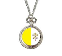 Vatican City Flag Pocket Watch | Holy See Flag Pocket Watch | Handcrafted Religious & Patriotic Gift | Vintage-Style Timepiece | Gift for Collectors & Faithful Catholics