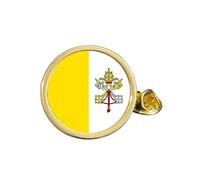 Vatican City National Flag Gold Plated Domed Lapel Pin Badge in Gift Bag