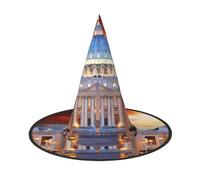 Vatican City Print Halloween Witch Hat,Foldable Spire Hat,Suitable For Halloween Carnival,Masquerade,Party Costume Accessories