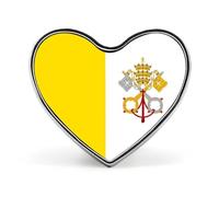 Vatican City State Flag Lapel Pin, Creative National Flag Square/Circle/Heart-Shaped Badge Brooch Pins, Patriotic National Style Souvenir Novelty Accessory For Unisex