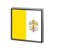 Vatican City State Flag Lapel Pin, Creative National Flag Square/Circle/Heart-Shaped Badge Brooch Pins, Patriotic National Style Souvenir Novelty Accessory For Unisex
