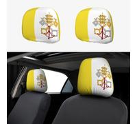 Vatican City State Flag Print Custom Car Headrest Covers Set of 2 Car Decor