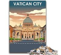 Vatican City Travel Poster 1000 Piece Jigsaw Puzzles for Teenagers Gifts, Family Game Stress Reliever Difficult Challenge Gifts for Friends And Family 2000pcs (70x100cm)