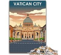 Vatican City Travel Poster 1000 Pieces Jigsaw Puzzles For Teens And Adults, Challenging Game And Family Play Parent-child Interaction 1000pcs (50x75cm)