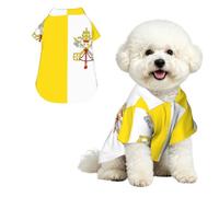 Vatican flag Breathable Hawaiian Dog Shirt Summer Button Up Top for Small Medium Dogs L