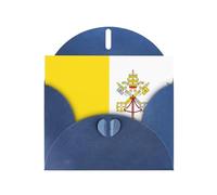 Vatican Flag Print Blank Note Card, All Occasion Holidays Greeting Card Blue