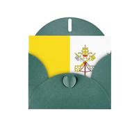 Vatican Flag Print Blank Note Card, All Occasion Holidays Greeting Card Dark Green