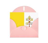 Vatican Flag Print Blank Note Card, All Occasion Holidays Greeting Card Pink
