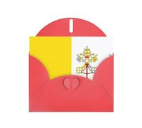 Vatican Flag Print Blank Note Card, All Occasion Holidays Greeting Card Red | Premium Thank You Cards With Envelopes 4x6 Inch, Note Greeting Cards, For Wedding, Invitations, Diy Greeting Cardstock