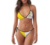 Vatican Flag Summer Women's Bikini, Comfortable and Breathable, Multiple Sizes S-XXL, Black, XL