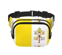 Vatican Flag Unisex Adjustable Waist Square Double Layer Waist Pack for Outdoor Activities Travelling Running Hiking