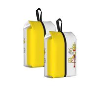 Vatican Flag Water Resistant Travel Shoe Bag with Handle for Suitcase Sneakers Boots Gym 2PCS