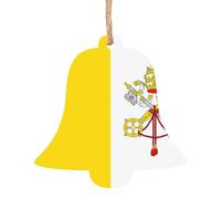 Vatican flag Wooden Bell Shape Decoration Fashion Design 6 PCS Suitable For Home Festival Decoration