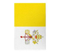 Vatican flag Wooden Jigsaw Puzzle 1000 Pieces-Relaxing Family Activity for Adults, Colourful Landscape Puzzle in Plastic Box, Home Decor Gift