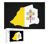 Vatican Map Flag Funny Wooden Puzzle Adults Difficult Jigsaw Puzzles with Storage Box for Family Game Birthday Gift