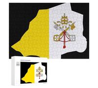 Vatican Map Flag Funny Wooden Puzzle Adults Difficult Jigsaw Puzzles with Storage Box for Family Game Birthday Gift