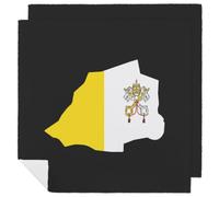 Vatican Map with Flag Funny Cloth Napkins 2 PCS