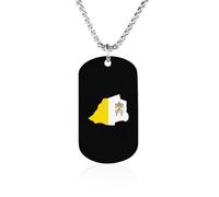 Vatican Map with Flag Novelty Pendants Necklaces