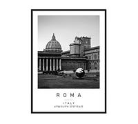 Vatican Museum Travel Print Rome Wall art Black and white Poster A2 Print only 42 X 59.4cm (16.5x24inch)