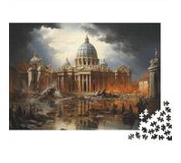 Vatican Ruins A Post-Apocalyptic Vision 1000-Piece Jigsaw Puzzle for Adults, 52x38cm/1000pcs, New Year Indoor Activity, Quiet Evening Activity And A Fresh Start