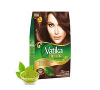 Vatika Henna Natural Brown Hair Colour - 60g (6 x 10g Sachets), Natural & Nourishing Hair Dye, 100% Ammonia Free, For Vibrant Color, Shine, & Coverage