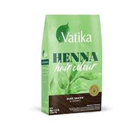 Dabur Vatika Henna Hair Colour - Natural Henna, 100% Ammonia-Free - Dark Brown 60g (6x10g)