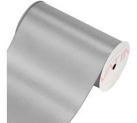 VATIN 100mm Wide Double Faced Polyester Deep Silver Satin Ribbon- 4.5 Metre/Spool, Perfect for Chair Sash, Making Bow, Sewing and Wedding Bouquet