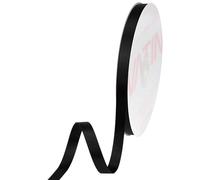 VATIN 10mm Double Faced Black Polyester Satin Ribbon - 45 Metre for Gift Wrapping Ornaments Party Favor Braids Baby Shower Decoration Floral Arrangement Craf Supplies