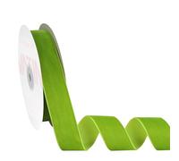 VATIN 26mm Wide Nylon Woven Vintage Spring Green Velvet Ribbons by 23 Metres Spool, Perfect use for Choker, Gift Wrapping, Floral Bouquets, Home Décor
