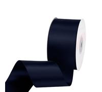 VATIN 50mm Solid Deep Navy Blue Double Faced Polyester Satin Ribbon for Craft, Gift Wrapping, Hair Bow, Wedding Deco 23 Metre/Spool