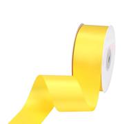 VATIN Double Face Daffodil Satin Ribbon 38mm Continuous 22m,Yellow Polyester Fabric Ribbon use for Bows Bouquet, Gift Wrapping, Floral Arrangement Wedding Decoration