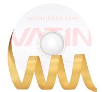 VATIN Double Face Light Gold Satin Ribbon 3/8" Continuous 25 Yards,Gold Polyester Fabric Ribbon use for Bows Bouquet, Gift Wrapping, Floral Arrangement Wedding Decoration