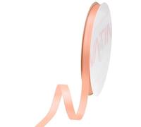VATIN Double Face Peach Satin Ribbon 10mm X 22m,Peach Polyester Fabric Ribbon use for Bows Bouquet, Gift Wrapping, Floral Arrangement Wedding Decoration