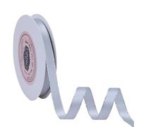 VATIN Double Faced Satin Ribbon 10mm Light Silver with Silver Edge 45m for Decoration, Craft, Gift Wrappping Wedding Card Decoration