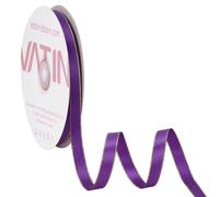 VATIN Double Faced Satin Ribbon 10mm Purple with Gold Edge Continuous 45m for Decoration, Craft, Gift Wrappping Wedding Card Decoration