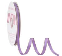 VATIN Double Faced Satin Ribbon 6mm Lavender with Gold Edge Continuous 45m for Decoration, Craft, Gift Wrappping Wedding Card Decoration