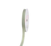 VATIN Moss Green and White Gingham Ribbon, Each Roll Measuring 1/4 Inch Wide by 10 Yards Long, Featuring Polyester Woven Edges, Perfect for Gift Wrapping and Festive Party Decorations