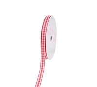 VATIN Red and White Gingham Ribbon, Each Roll Measuring 1/4 Inch Wide by 10 Yards Long, Featuring Polyester Woven Edges, Perfect for Gift Wrapping and Festive Party Decorations