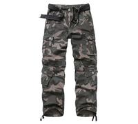 VATINNT Cargo Trousers Men's Cotton Combat Camo Trousers Casual Work Pants with 9 Pockets No Belt 3354 T86 Camo 36
