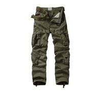 VATINNT Cargo Trousers Men's Cotton Combat Camo Trousers Casual Work Pants with 9 Pockets No Belt 3354 ArmyGreen 42