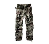 VATINNT Cargo Trousers Men's Cotton Combat Camo Trousers Casual Work Pants with 9 Pockets No Belt 3354 C29 Camo 34
