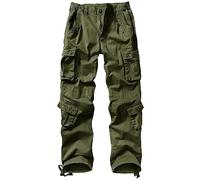 VATINNT Cargo Work Trousers Women's Outdoor Hiking Trousers Casual Tactical Cargo Pants with 9 Pockets No Belt 2039 ArmyGreen 14.