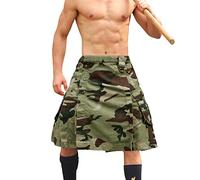 VATINNT Kilt for Men Scottish Tactical Kilt 23" Pleated Camo Kilt Irish Highland Utility Kilt with Cargo Pockets 0911 C29 Camo 32