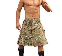 VATINNT Men’s Tactical Kilt 23" Pleated Camo Utility Kilt with Cargo Pockets 0911 CP Camo 38