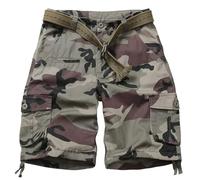 VATINNT Mens Cargo Shorts Cotton Combat Casual Camo Work Short with Multi Pockets No Belt 8054 C29 Camo 34
