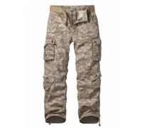 VATINNT Men's Cargo Trousers Ripstop Combat Camo Trousers Casual Tactical Work Pants with 8 Pockets No Belt 3357 Desert Camo 34