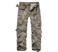 VATINNT Men's Cargo Trousers Ripstop Combat Camo Trousers Casual Tactical Work Pants with 8 Pockets No Belt 3357 C34 Camo 36