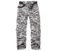 VATINNT Men's Cargo Trousers Ripstop Combat Camo Trousers Casual Tactical Work Pants with 8 Pockets No Belt 3357 Digital 30